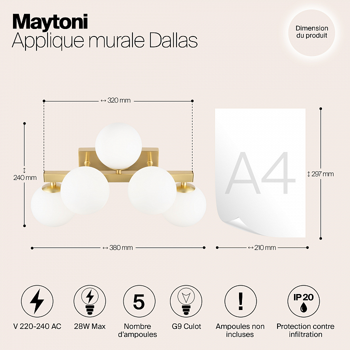 Бра Maytoni MOD547WL-05BS