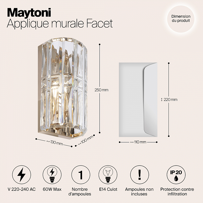 Бра Maytoni MOD094WL-01G